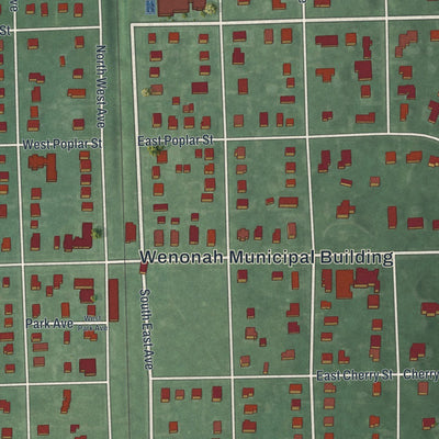 Close-up of the map of Wenonah, New Jersey print showing street and building detail