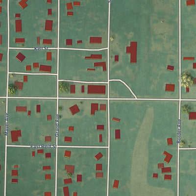 Close-up of the map of Willow, Oklahoma print showing street and building detail
