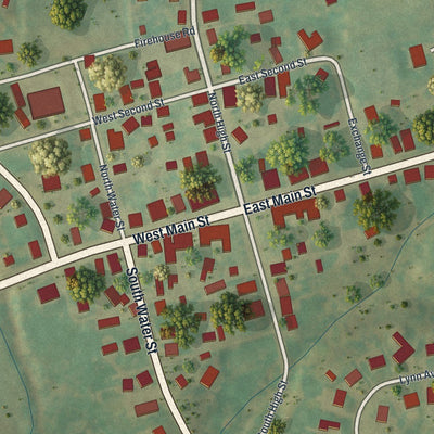 Close-up of the map of Newburg, Cumberland County, Pennsylvania print showing street and building detail
