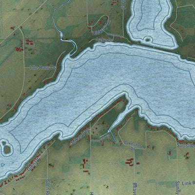 Close-up of the map of Westford, Dodge County, Wisconsin print showing street and building detail