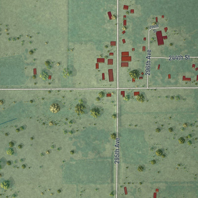 Close-up of the map of Harding, Minnesota print showing street and building detail