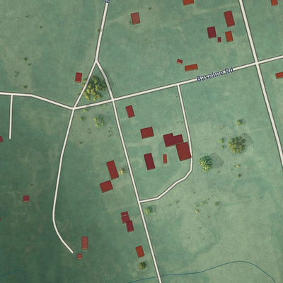 Close-up of the map of Phillips, Oklahoma print showing street and building detail