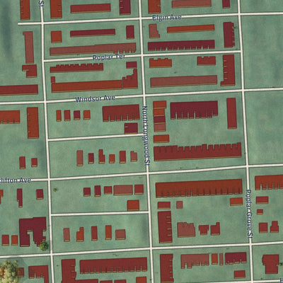 Close-up of the map of Walbrook, Maryland print showing street and building detail