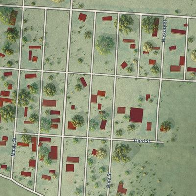 Close-up of the map of McGrew, Nebraska print showing street and building detail
