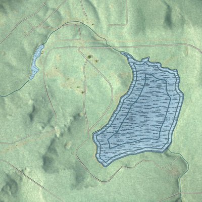 Close-up of the map of Valley Head, Alabama print showing street and building detail