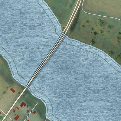 Close-up of the map of Port Royal, Virginia print showing street and building detail