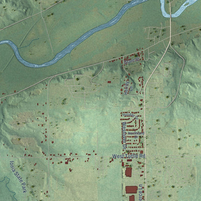 Close-up of the map of Berlin, Ionia County, Michigan print showing street and building detail
