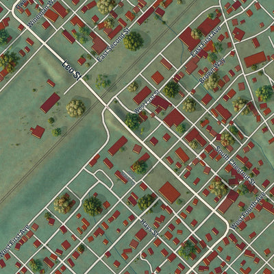 Close-up of the map of the Borough of Derry, Westmoreland County, Pennsylvania print showing street and building detail