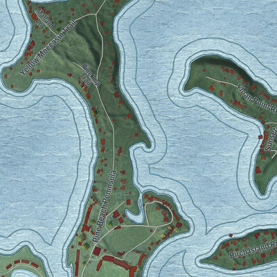 Close-up of the map of East Gull Lake, Minnesota print showing street and building detail