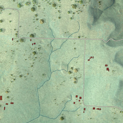 Close-up of the map of Gateway, Arkansas print showing street and building detail