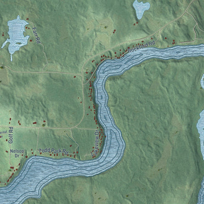Close-up of the map of Madge, Wisconsin print showing street and building detail