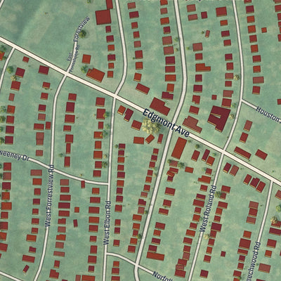 Close-up of the map of Parkside, Pennsylvania print showing street and building detail