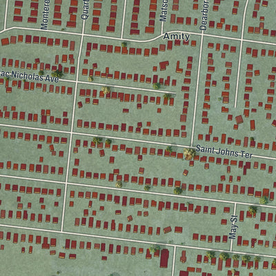 Close-up of the map of Deer Park, Ohio print showing street and building detail