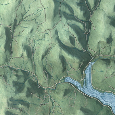 Close-up of the map of Wawarsing, New York print showing street and building detail