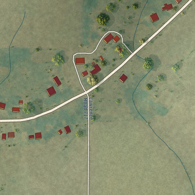 Close-up of the map of Sedgwick, Arkansas print showing street and building detail