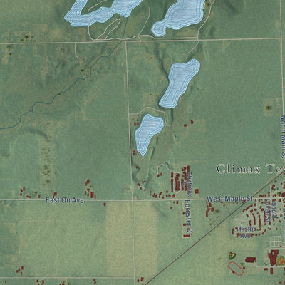 Close-up of the map of Climax, Kalamazoo County, Michigan print showing street and building detail