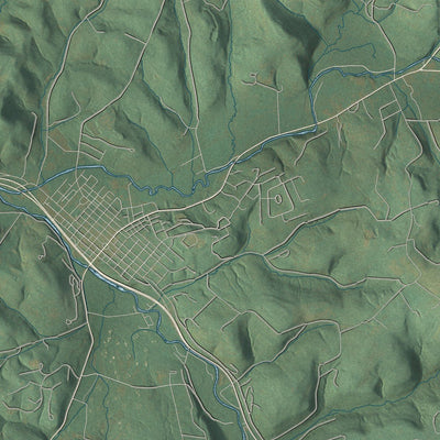Close-up of the map of Cook, Pennsylvania print showing street and building detail