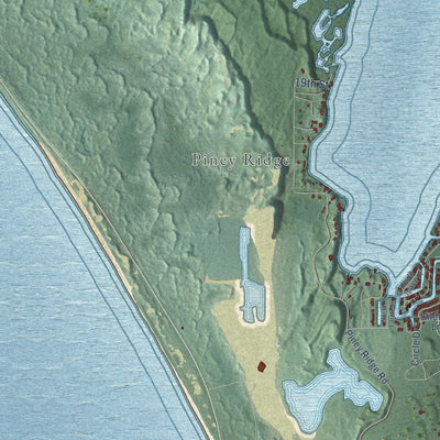 Close-up of the map of Hamlin, Mason County, Michigan print showing street and building detail