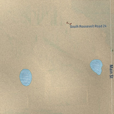Close-up of the map of Causey, New Mexico print showing street and building detail