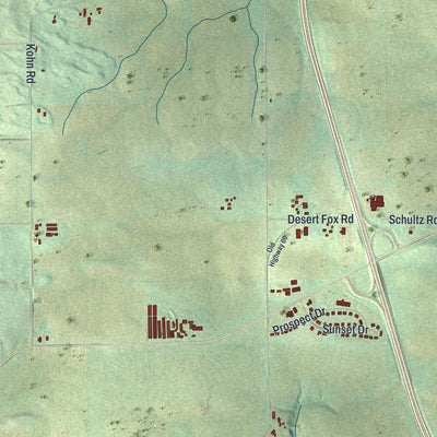 Close-up of the map of the Town of Arlington, Wisconsin print showing street and building detail