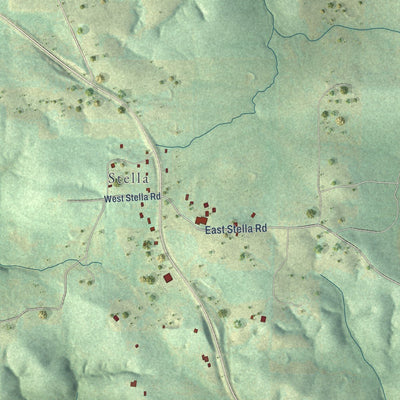 Close-up of the map of Mount Pleasant, Arkansas print showing street and building detail