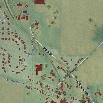 Close-up of the map of Ringwood, Illinois print showing street and building detail