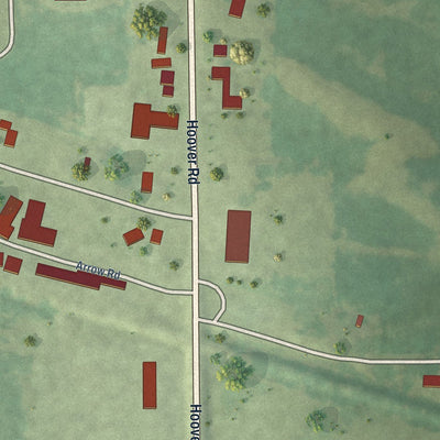 Close-up of the map of Deer Grove, Illinois print showing street and building detail