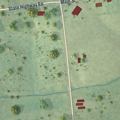 Close-up of the map of Sedgewickville, Missouri print showing street and building detail