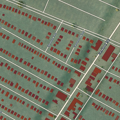 Close-up of the map of Westfield, Maryland print showing street and building detail
