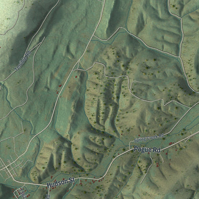 Close-up of the map of Clay, Huntingdon County, Pennsylvania print showing street and building detail