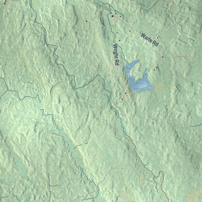 Close-up of the map of Worth, New York print showing street and building detail