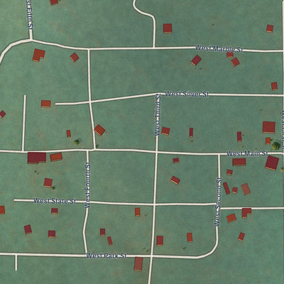 Close-up of the map of Marble, Colorado print showing street and building detail