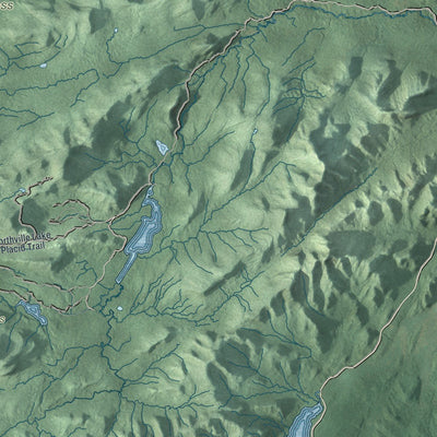 Close-up of the map of Arietta, New York print showing street and building detail