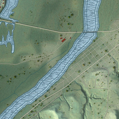 Close-up of the map of Waubeek, Wisconsin print showing street and building detail