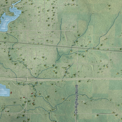 Close-up of the map of Delmar, Wisconsin print showing street and building detail