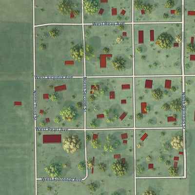 Close-up of the map of Prosser, Nebraska print showing street and building detail