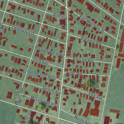 Close-up of the map of West Cape May, New Jersey print showing street and building detail
