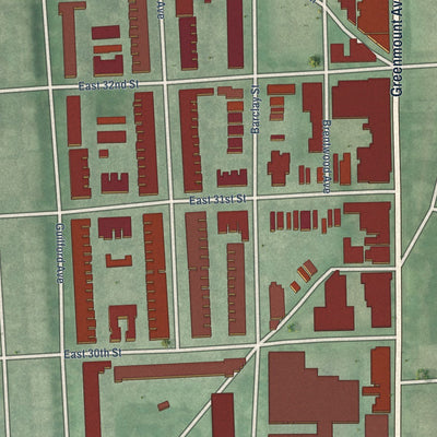 Close-up of the map of Abell, Maryland print showing street and building detail