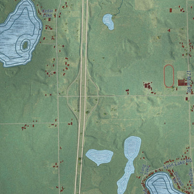 Close-up of the map of Fredonia, Michigan print showing street and building detail