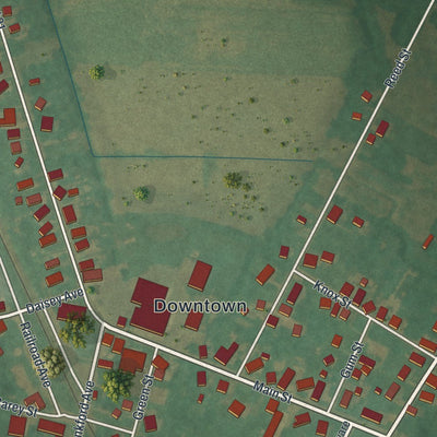 Close-up of the map of Frankford, Delaware print showing street and building detail