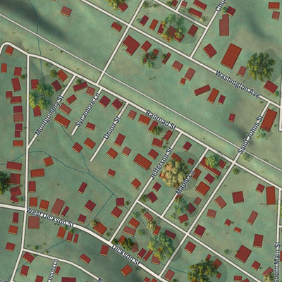 Close-up of the map of Midway, Pennsylvania print showing street and building detail