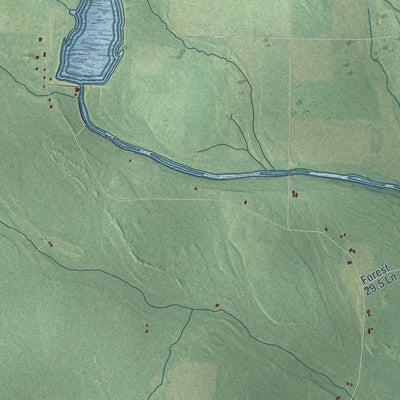 Close-up of the map of Cornell, Michigan print showing street and building detail