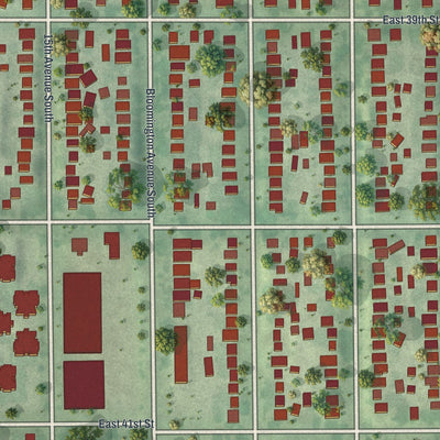 Close-up of the map of Bancroft, Minnesota print showing street and building detail