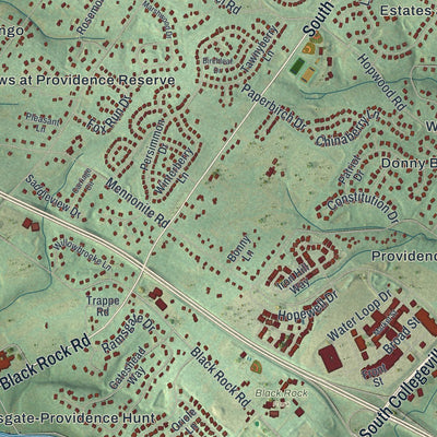 Close-up of the map of Upper Providence, Montgomery County, Pennsylvania print showing street and building detail