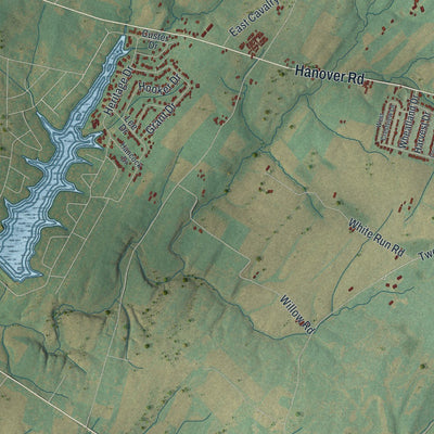 Close-up of the map of Mount Pleasant, Adams County, Pennsylvania print showing street and building detail