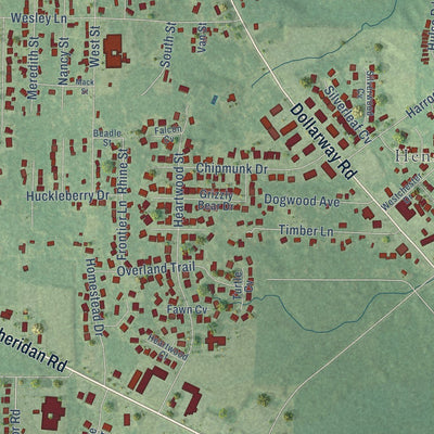 Close-up of the map of White Hall, Arkansas print showing street and building detail