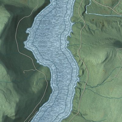 Close-up of the map of Prattsville, New York print showing street and building detail