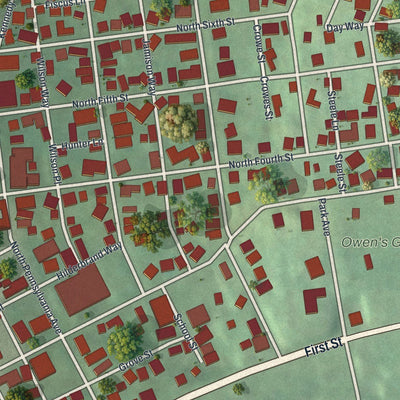 Close-up of the map of Apollo, Pennsylvania print showing street and building detail