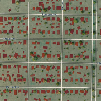 Close-up of the map of Hurley, New Mexico print showing street and building detail