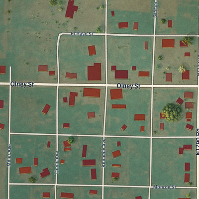 Close-up of the map of Gould, Oklahoma print showing street and building detail